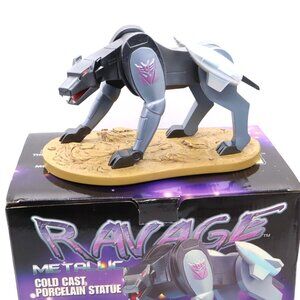 Transformers Ravage Hard Hero METALLIC Cold Cast Porcelain Statue #104/500 MIB